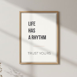 Calm Mindset Minimal Decor. Music Quote Poster