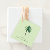 Calm Mint Minimalist Palm Tree Bedankjes Labels (In situ)