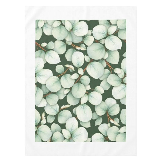 Calm Modern Eucalyptus Leaf Spring Tablecloth Tafelkleed (Voorkant)
