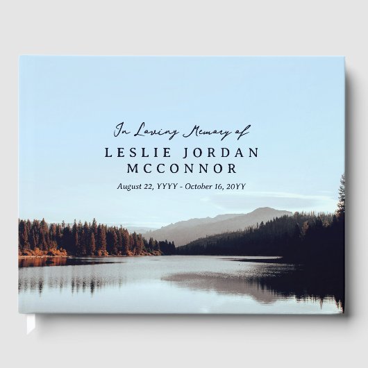Calm Mountain Lake In Loving Memory van Gastenboek (Voorkant)