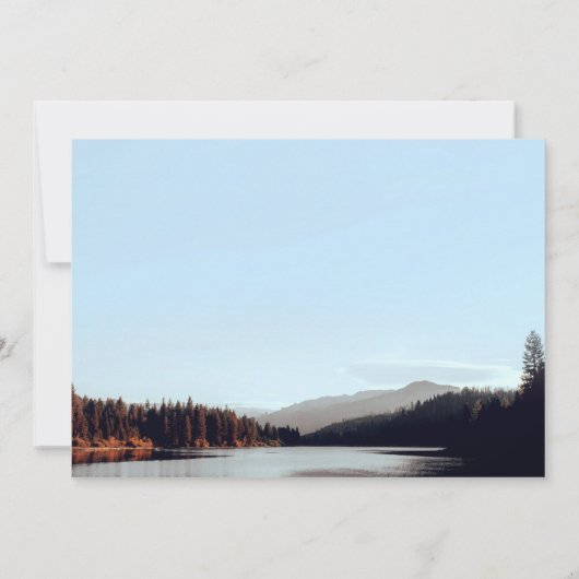 Calm Mountain Lake Remembering Death Jubileum Kaart (Achterkant)