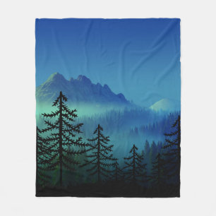 CALM MOUNTAIN MIDNIGHT FOREST FLEECE DEKEN