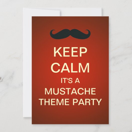 Calm Mustache Theme Party - Aangepaste uitnodiging (Voorkant)