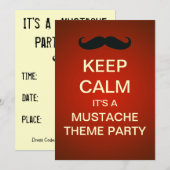 Calm Mustache Theme Party - Aangepaste uitnodiging (Voorkant / Achterkant)