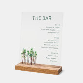 Calm Muted Green Watercolor Bar Menu Acryl Bord (Hoek)