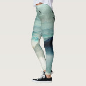 Calm Natuur Waterverf Mountain Scene Leggings (Links)