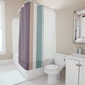 Calm Neutral Stripes – Modern Bathroom Aesthetic Douchegordijn (In situ)