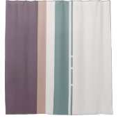 Calm Neutral Stripes – Modern Bathroom Aesthetic Douchegordijn (Voorkant)
