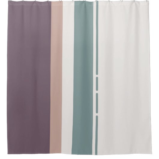 Calm Neutral Stripes – Modern Bathroom Aesthetic Douchegordijn (Voorkant)