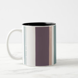 Calm Neutral Stripes – Modern Minimal Mug Tweekleurige Koffiemok