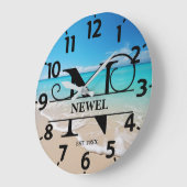 Calm Ocean Beach N Monogram Grote Klok (Hoek)