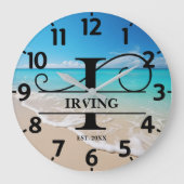 Calm Ocean Front I-monogram Grote Klok (Voorkant)