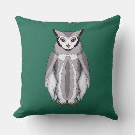 Calm Owl + Raised Eyebrow Mood Throw Pillow Kussen