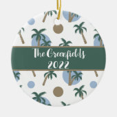 Calm Palm Trees Custom Holiday Ceramic Ornament (Voorkant)