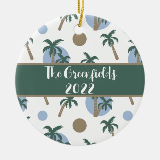 Calm Palm Trees Custom Holiday Ceramic Ornament (Voorkant)