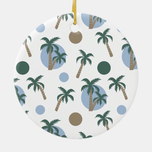 Calm Palm Trees Custom Holiday Ceramic Ornament (Achterkant)