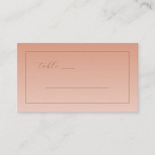 Calm Peach Minimalist Lines Plaatskaartje (Voorkant)