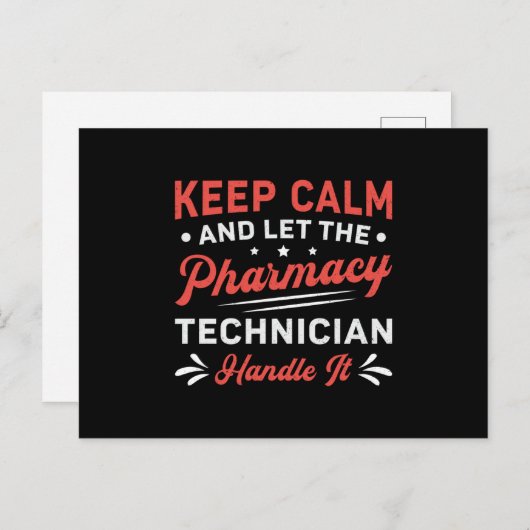 Calm Pharmacy Technicien Handvat IT Pharmacist Briefkaart (Voorkant / Achterkant)