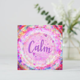 Calm Pink Floral Inspirerend  Bedankkaart