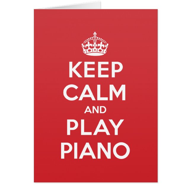 Calm Play Piano Greeting Note Card (Voorkant)
