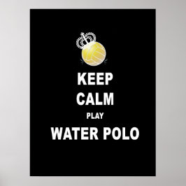 Calm Play Water Polo Poster - zwart