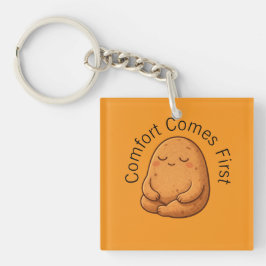 Calm Potato Persona Neutral Minimal Cartoon Art Sleutelhanger