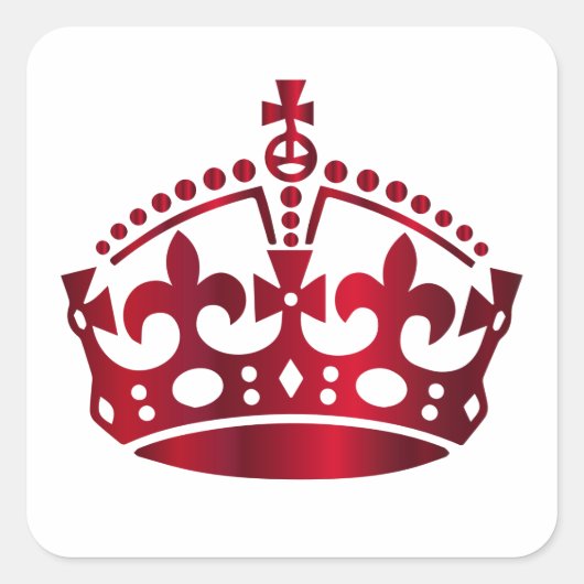 Calm Red Crown behouden - Achtergrond wijzigen Vierkante Sticker (Voorkant)