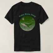 Calm Runs Deep Minimal Whale Ocean Mindfulness T-shirt (Design voorkant)