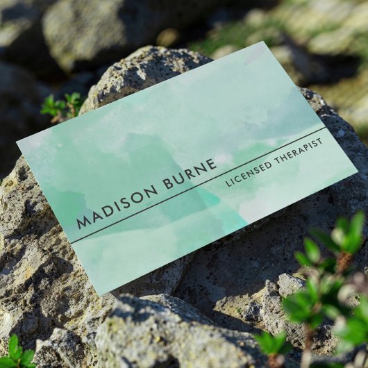 Calm Seafoam Waterverf Visitekaartje