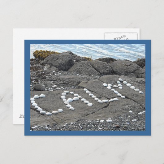 Calm - Seashell Word Art Briefkaart (Voorkant / Achterkant)