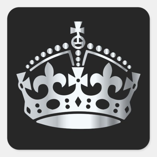 Calm Silver Crown behouden - Achtergrond wijzigen Vierkante Sticker (Voorkant)