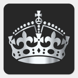 Calm Silver Crown behouden - Achtergrond wijzigen Vierkante Sticker