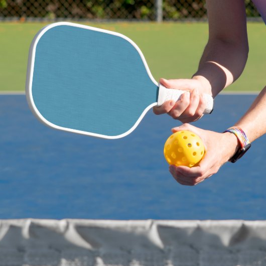 Calm & simple Blue linen textured background  Pickleball Paddle (Insitu)