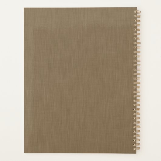 Calm & simple Brown textured background Planner (Achterkant)