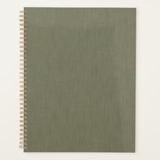 Calm & simple olive green textured background planner (Voorkant)