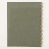 Calm & simple olive green textured background planner (Achterkant)