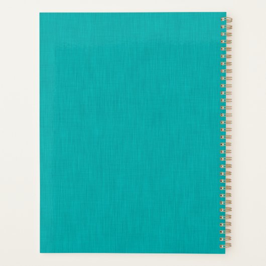 Calm & simple visual teal textured background  planner (Achterkant)