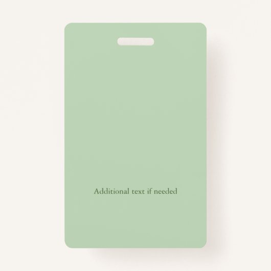 Calm Soft Green Greenery Round ID Photo Logo Badge (Achterkant)