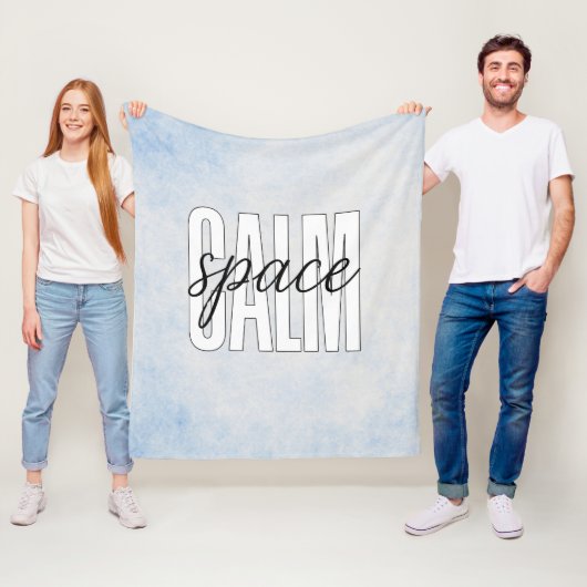 Calm Space Pastel Blue Cozy Fleece Deken (In situ)
