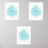 Calm Still Release Wall Art 3 set blauw groen (Voorkant)