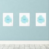 Calm Still Release Wall Art 3 set blauw groen (Houten vloer)