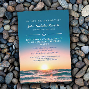 Calm Sunset Anchor Nautische Herdenkingsdienst Inv Kaart