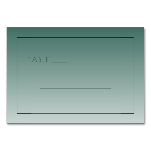Calm Teal Minimalist Table Sign Kaart (Voorkant)