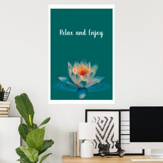 Calm Teal Spa Room Poster (Thuiskantoor)