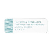 Calm Teal Water Waves Etiket (Voorkant)