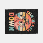 Calm The Flock Down Flamingo  Fleece Deken (Voorkant (Horizontaal))