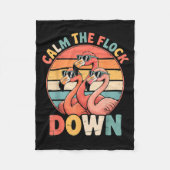 Calm The Flock Down Flamingo Fleece Deken (Voorkant)