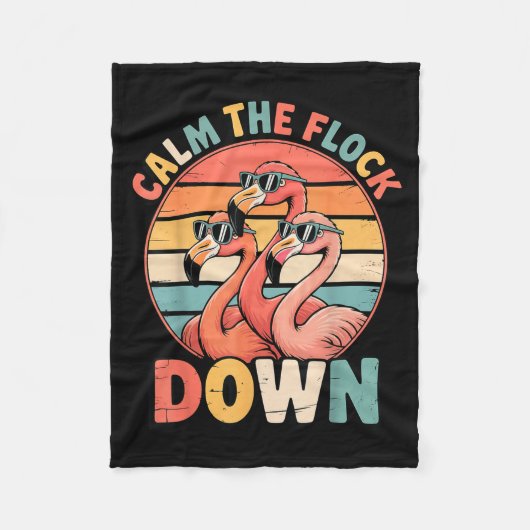 Calm The Flock Down Flamingo  Fleece Deken (Voorkant)