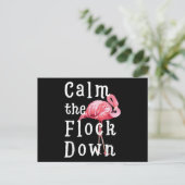 Calm The Flock Down Flamingo Girl |Funny Flamingo Aankondigingskaart (Staand voorkant)