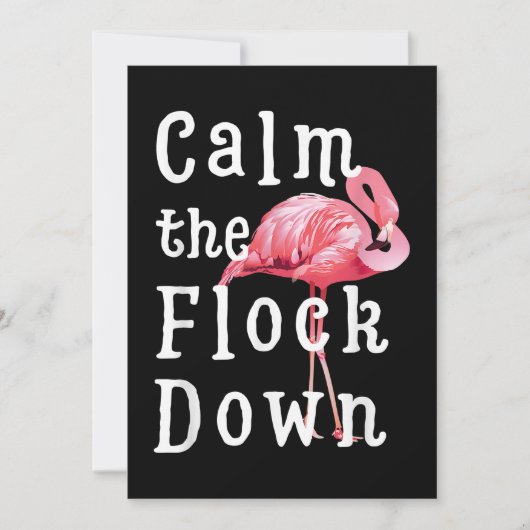 Calm The Flock Down Flamingo Girl |Funny Flamingo Save The Date (Voorkant)